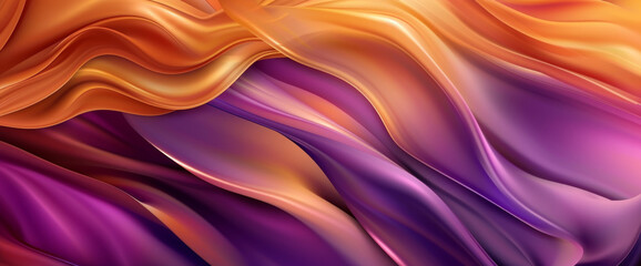 Obraz premium Abstract background with colorful silk in the form of waves, flowing and elegant cloth. brown, purple