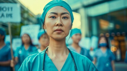 Portrait of a Nurse is wearing medical scrubs, Doctor with stethoscope 