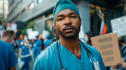 Portrait of a Nurse is wearing medical scrubs, Doctor with stethoscope 