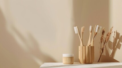 Bamboo Toothbrushes in a Minimalist Setting