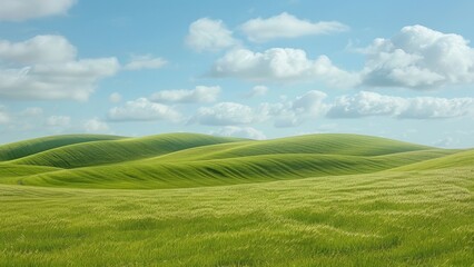 Fototapeta premium Green wheat field in Tuscany, Italy. Spring landscape.