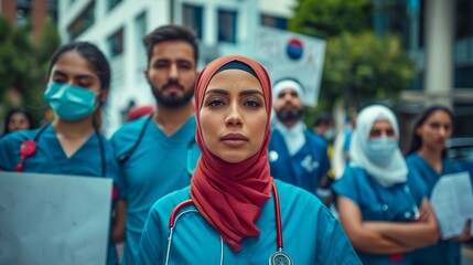 Portrait of a Nurse is wearing medical scrubs, Doctor with stethoscope 