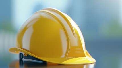 Fototapeta premium A construction site safety banner featuring a construction worker helmet and safety gear