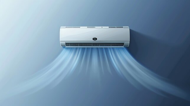 Realistic split system air conditioner mockup for home and office climate control