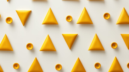 Yellow Triangles on White Background, Abstract Image, Texture, Pattern Background, Wallpaper, Smartphone Cover and Screen, Cell Phone, Computer, Laptop, 9:16 and 16:9 Format