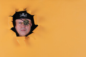pirate in a paper hole