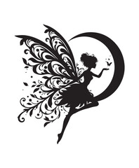 vector Fairy vector art,graphics Fairys icons set,vintage illustration Fairy clipart,vector Fairys flat style artwork design.