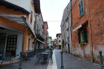 Lazise, Italy - June 15, 2024 - the empty streets of Lazise early in the morning