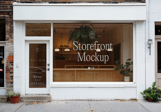 White Wood Storefront Mockup