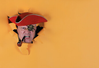 pirate in a paper hole