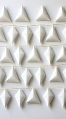 White Triangles on White Background, Abstract Image, Texture, Pattern Background, Wallpaper, Smartphone Cover and Screen, Cell Phone, Computer, Laptop, 9:16 and 16:9 Format