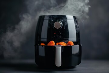 A supernatural scene where an air fryer uses enchanted winds to cook food to perfection, infusing every bite with magical flavor