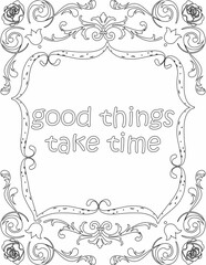 Printable floral coloring page for kids and adults with affirmation words for self talk and self care. it helps to succeed and struggle against life to enjoy the tough journey
