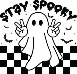 Halloween T-shirt Design, Halloween SVG Design, Ghost Design, Halloween Shirt, Halloween Cat Shirt, Retro Halloween shirt Design, Spooky Season, Funny Halloween, Hippie Shirt, Boo Shirt,