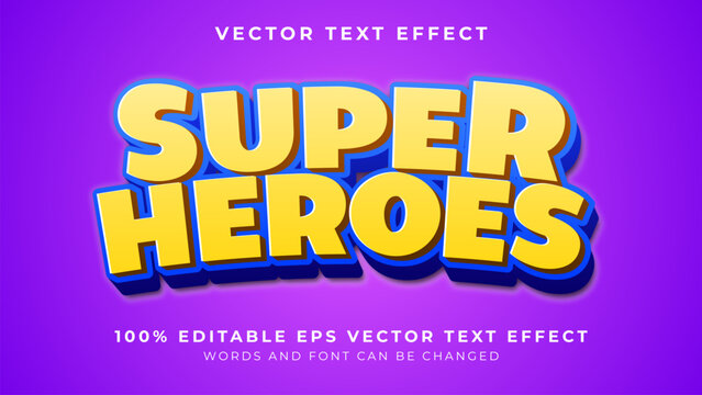 Super heroes editable vector text effect