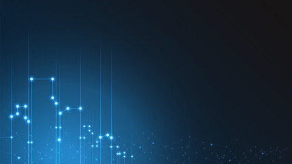 cityscape technology background concept. city space bright glowing neon, data blue line circle lights, technology Abstract, vector. city for tech, web banner, web site, communication, transformation.