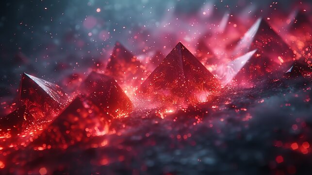 Abstract Dark and Red Geometric Background. Modern Polygonal Design