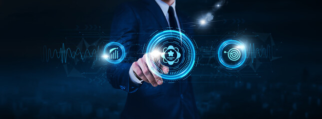 Branding, digital marketing strategies, consumer engagement, businessman touch of Branding icon...