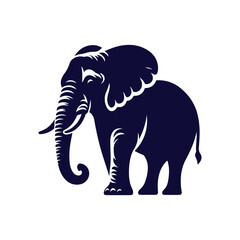 Elephant silhouettes Clip art isolated vector illustration on a white background