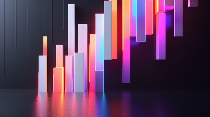 Futuristic building design in neon colors