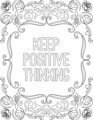 Printable floral coloring page for kids and adults with positive words for self love and self care. it helps to struggle against life to enjoy the tough journey
