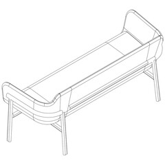 Obraz premium Sofa or couch line icon. Outline furniture for living room. Vector illustration.
