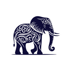 Obraz premium Elephant silhouettes Clip art isolated vector illustration on a white background