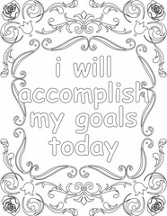 Printable floral coloring page for kids and adults with positive words for self love and self care. it helps to struggle against life to enjoy the tough journey
