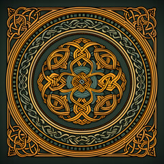 Intricate Blend of Earthy Hued, Nature-Inspired Celtic Patterns Demonstrating Ancient Artistry