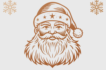 Vintage santa claus, vintage santa, santa claus vector, satna claus vector line art, santa claus