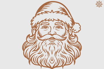Vintage santa claus, vintage santa, santa claus vector, satna claus vector line art, santa claus