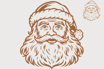 Vintage santa claus, vintage santa, santa claus vector, satna claus vector line art, santa claus