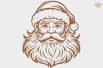 Vintage santa claus, vintage santa, santa claus vector, satna claus vector line art, santa claus
