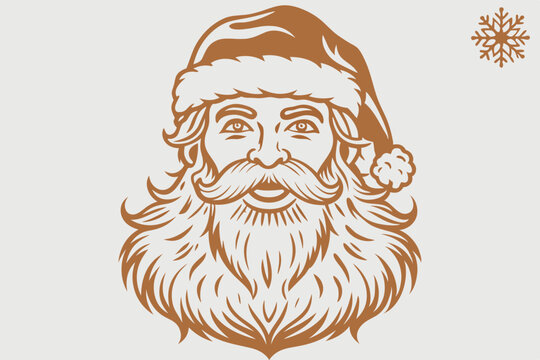 Vintage santa claus, vintage santa, santa claus vector, satna claus vector line art, santa claus