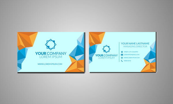 Double-sided creative business card template. Portrait and landscape orientation. Horizontal and vertical layout. Vector illustration