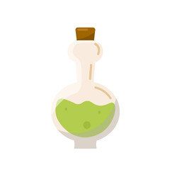 Flask with Green Potion as Halloween Trick or Treat Night Party Element Vector Illustration