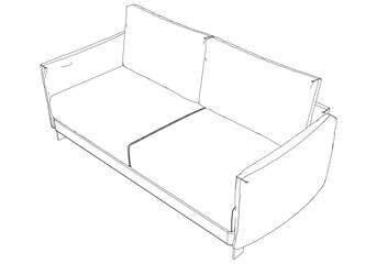 Sofa or couch line icon. Outline furniture for living room. Vector illustration.