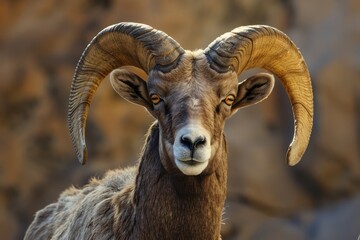 Obraz premium Sheep Bighorn: Male Mountain Animal in Jampacked Wildlife Nature Scene