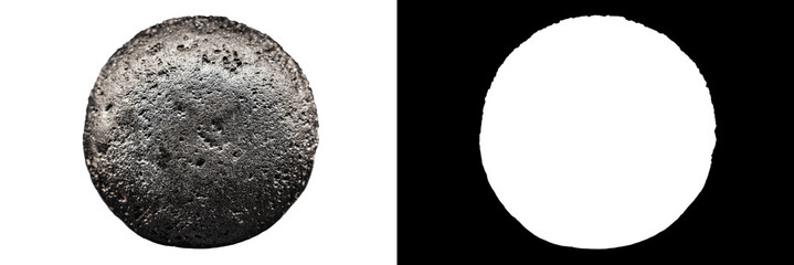 Natural meteorite specimen, black stone rock rounded by the friction of entry into the Earth's...