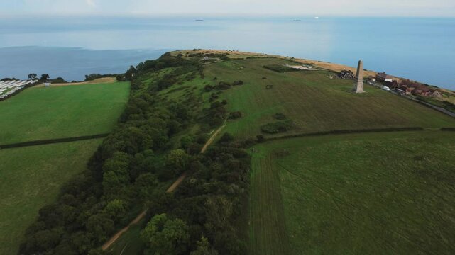 Drone footage of the Earl Yarborough's Monument in the Isle of Wight, England, UK