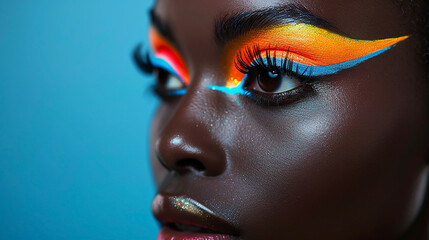 Non-Binary Individual with Bright Makeup