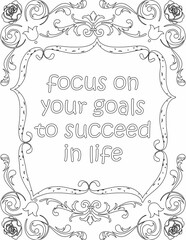 Printable floral coloring page for kids and adults with positive words for self love and self care. it helps to struggle against life to enjoy the tough journey
