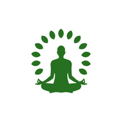 Yoga meditation logo vector template