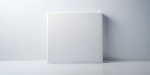 Fototapeta premium Blank White Canvas on White Background, Minimalism, Art, Mockup, Design