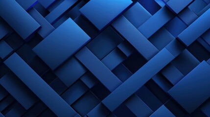 Abstract Background, monochromatic palette of deep blues, geometric shapes interlocking in a minimalist pattern, clean and elegant, HD camera capture