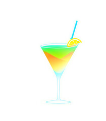 vibrant neon cocktail isolated on white