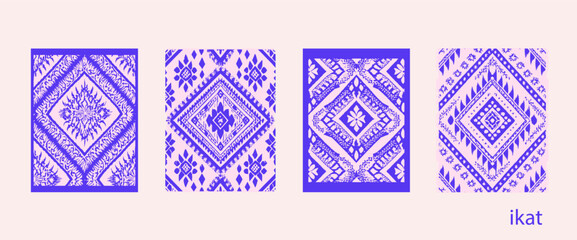 Pink Ikat pattern ornament, fabric artistic design