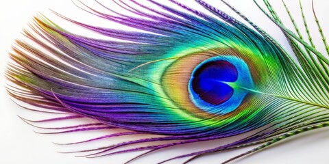 Obraz premium Peacock Feather Eye Close-up, Vivid Colors, Iridescent, Wildlife, Nature , peacock feather , feather