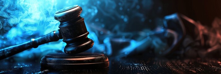 News Crime. Lawyer Authority in Legal Law Banner Style Concept