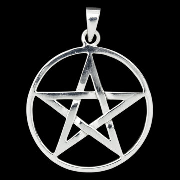Silver Pentogram pendant. 925 silver. Occult accessory, dark magic. Satan, Baphomet, Devil, 666, Lilith. Accessory for rockers, metalheads, punks, goths.